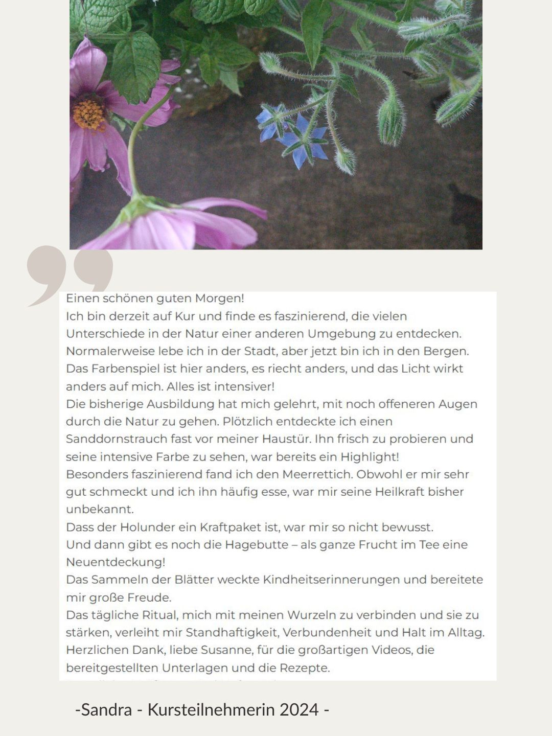 Testimonial (1) Testimonial Sandra